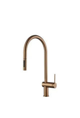 Grifo de cocina monomando extraíble difusor doble jet de acabado oro rosa cepillado Berna de Imex