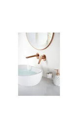 Grifo monomando empotrado para lavabo hecho de latón con acabado oro rosa cepillado Delos de Imex