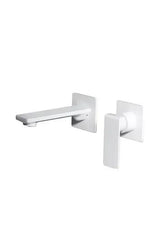 Grifo monomando con un diseño empotrado fabricado en latón de acabado blanco mate Fiyi de Imex