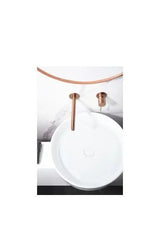 Grifo monomando empotrado para lavabo hecho de latón con acabado oro rosa cepillado Genova de Imex