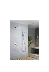 Conjunto de pared para ducha empotrado de diseño moderno con un acabado cromado Aruba de Imex