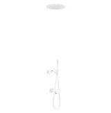 Kit de ducha con grifo monomando de tres vías de latón con acabado blanco TRES