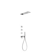 Kit de ducha con grifo monomando para empotrar fabricado en acero inoxidable con acabado cromado TRES