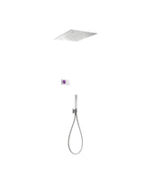 Kit de ducha con panel digital termostático y electrónico de latón con dos vías cuerpo cuadrado TRES