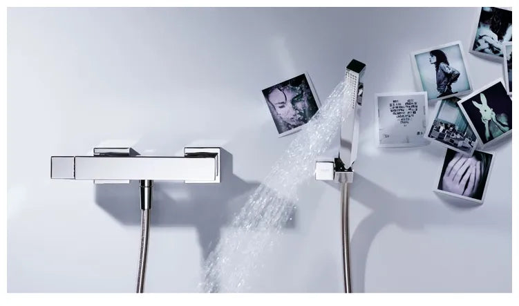 Kit de ducha con teleducha móvil y grifo monomando de latón con acabado cromado Cuadro TRES 1