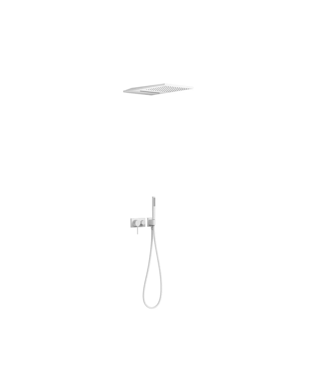 Kit de ducha empotrable con grifo monomando acabado blanco TRES 0
