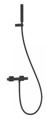 Kit de ducha monomando con teleducha y soporte mural acabado negro mate Slim TRES