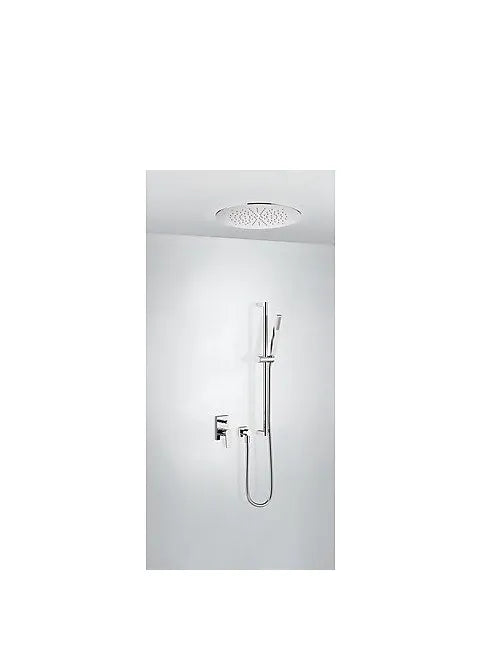 Kit de ducha monomando para empotrar con acabado cromado de acero inoxidable Project TRES 0