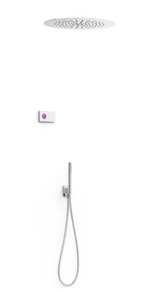 Kit de grifo empotrable con panel termostático y electrónico en cromado Shower Technology Blue Edition Tres