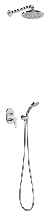 Kit de grifo monomando con brazo de pared para ducha rociador cromado Base Tres
