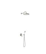 Kit de grifo monomando empotrado para ducha de dos vías con inversor y acabado acero Tres Clasic Tres