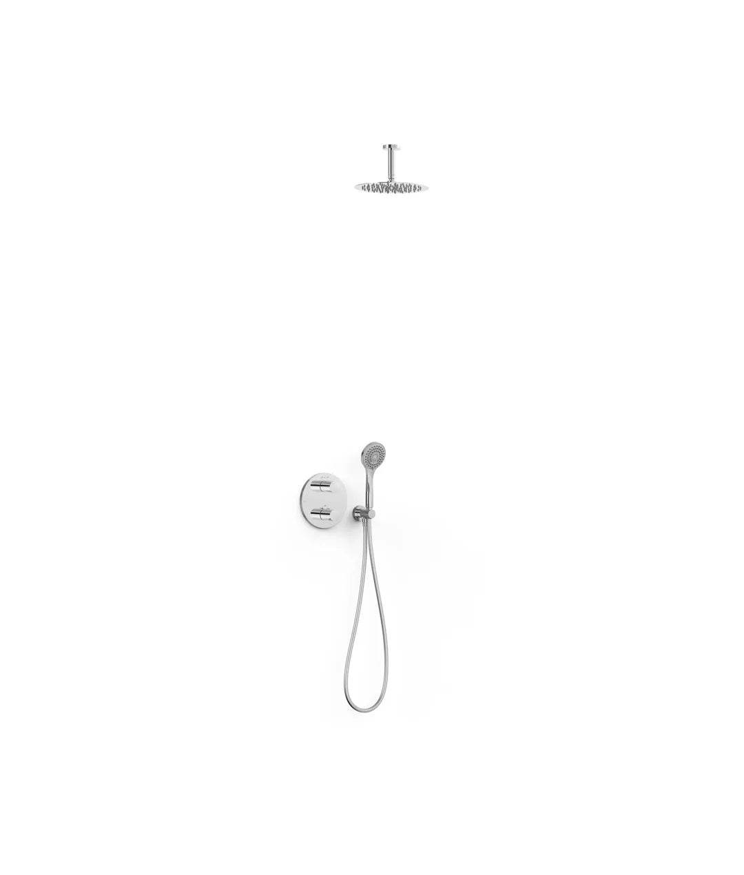 Kit de grifo termostático con ducha de mano en plástico y acero inoxidable acabado cromo Therm-box TRES 0