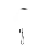 Kit de grifo termostático con ducha de mano y rociador empotrado acabado negro mate Therm-box TRES
