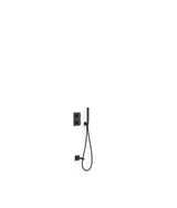 Kit de grifo termostático de 2 vías con ducha de mano y caño de pared acabado negro mate Therm-Box TRES