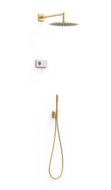 Kit de grifo termostático de dos vías en latón y acero inoxidable acabado oro mate SHOWER TECHNOLOGY TRES
