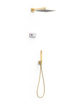 Kit de grifo termostático de dos vías en latón y acero inoxidable con acabado oro mate SHOWER TECHNOLOGY TRES