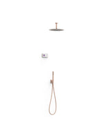 Kit de grifo termostático electrónico con ducha redonda de latón acabado oro rosa mate SHOWER TECHNOLOGY TRES