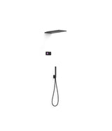 Kit de grifo termostático electrónico de dos vías para ducha e hidromasaje con acabado negro mate Shower Tres