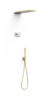 Kit de grifo termostático electrónico de latón y acero inoxidable con acabado oro mate SHOWER TECHNOLOGY TRES