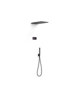 Kit de grifo termostático electrónico empotrado con 3 vías para bañera y ducha acabado negro mate Shower Tres