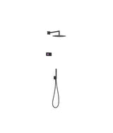 Kit de grifo termostático electrónico para ducha con dos vías en color negro mate Shower Tres