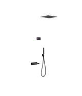 Kit de grifo termostático electrónico y empotrado para bañera y ducha con acabado negro mate Shower Tres