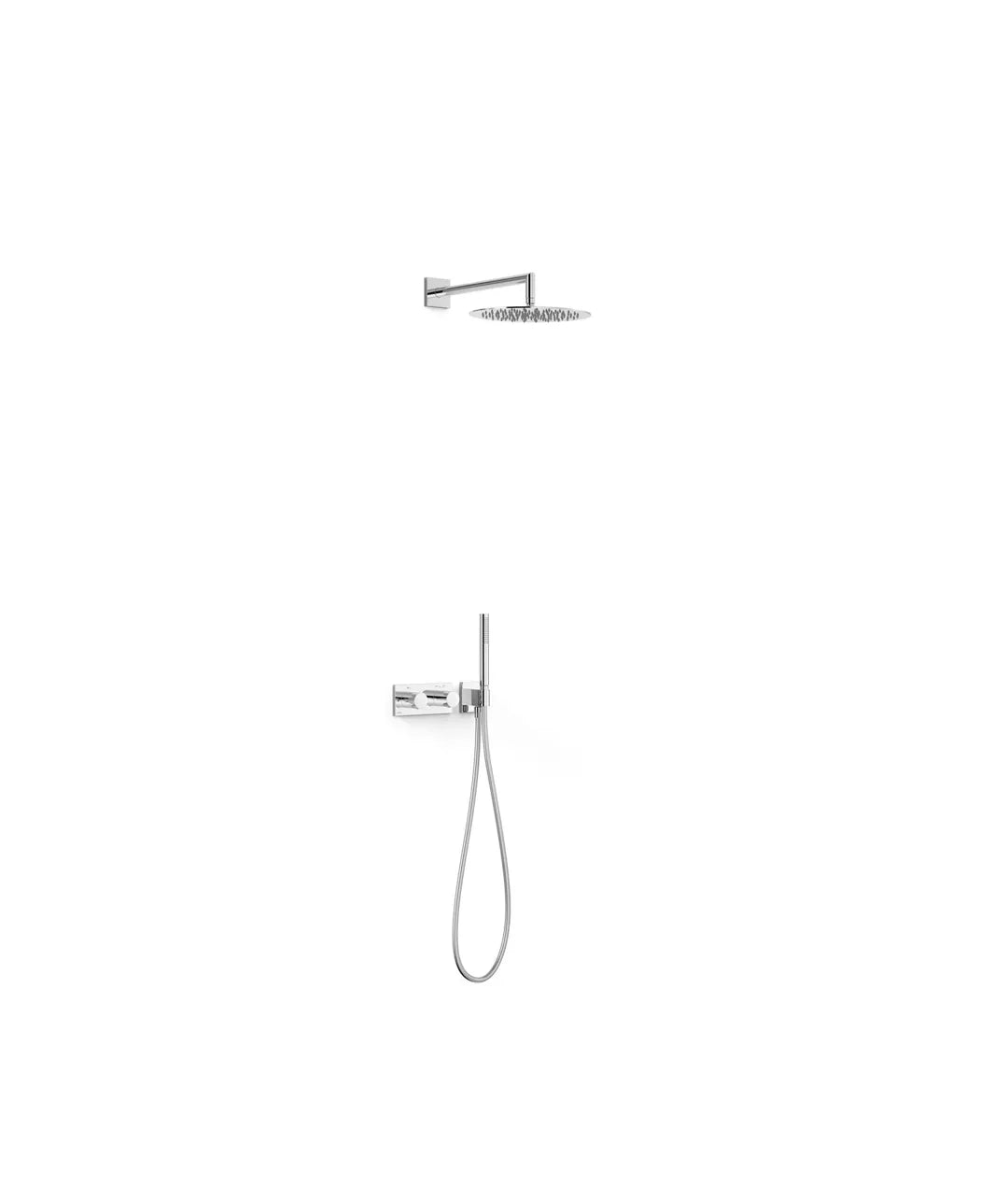 Kit de grifo termostático empotrado de dos vías con ducha de mano y rociador cromado Study Exclusive TRES 0