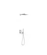 Kit de grifo termostático empotrado de dos vías con ducha y rociador de pared acabado cromado Cuadro TRES