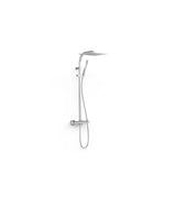 Kit de grifo termostático mural dos vías con rociador orientable y ducha de mano acabado cromado PROJECT TRES