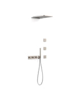 Kit de rociador de ducha con teleducha de cuatro vías y jets de hidromasaje acabado acero B-SYSTEM TRES