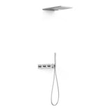 Kit de rociador de ducha con teleducha y grifo termostático de tres vías acabado cromado B-SYSTEM TRES