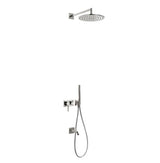 Kit ducha con grifo monomando para empotrar en pared con acabado en acero TRES