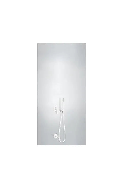 Kit monomando de baño y ducha empotrado con acabado blanco mate y maneta PROJECT TRES 0