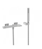 Kit monomando móvil para bañera y ducha con soporte mural de latón con acabado cromado TRES SLIM