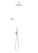 Kit para ducha en cromado con panel termostático y electrónico Shower Technology Blue Edition Tres