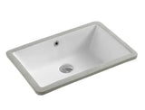 Lavabo bajoencimera rectangular cerámico blanco con rebosadero NUE de Aquore