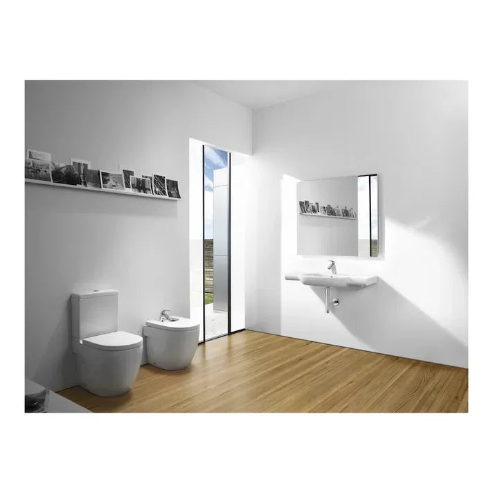 ROCA MERIDIAN A32724D000 Lavabo con repisa de 85 cm fabricado en porcelana de color blanco - MerkiMarket
