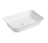Lavabo de cerámica blanco sobreencimera compacto con bordes finos y curvos Aquore MOI