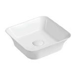 Lavabo de sobreencimera de cerámica blanco con bordes finos y curvos Moi 35 de Aquore