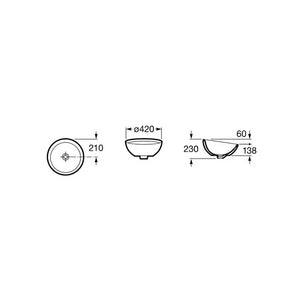 ROCA Bol A327876000 Lavabo sobre encimera de 42 cm de porcelana color blanco - MerkiMarket