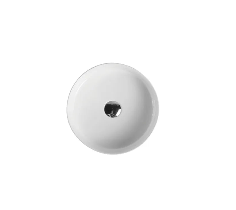 Lavabo sobreencimera blanco de cerámica de diseño moderno Spin 35 de Aquore  1