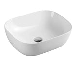 Lavabo sobreencimera blanco de ceramica ovalado con bordes finos Evea 49 de Aquore