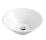 Lavabo sobreencimera blanco redondo de cerámica moderno y compacto sin grifería Spin 43 B de Aquore