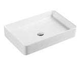 Lavabo sobreencimera cerámico blanco con bordes finos curvos elegante Qtro 60 de Aquore