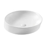 Lavabo sobreencimera circular de cerámica blanco  40 cm Till de Aquore