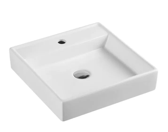 Lavabo suspendido blanco de cerámica Vento 44 M de Aquore 0