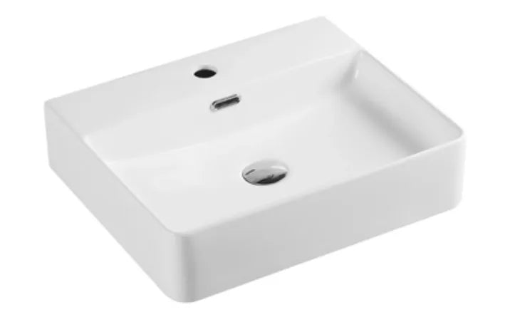 Lavabo suspendido blanco de cerámica Vento 50 M de Aquore 0