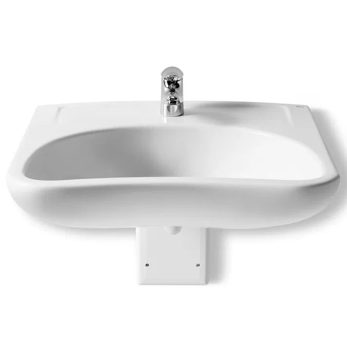 Roca Access Lavabo suspendido con juego de fijación de 64 cm fabricado en porcelana de color blanco