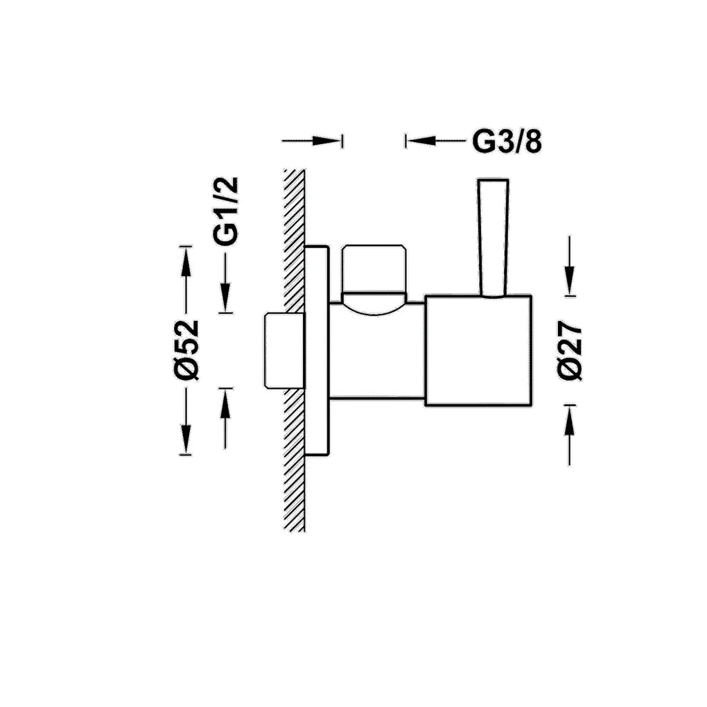 Llave de escuadra Ø5,2 cm TRES 1
