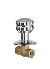 Llave de paso con rosca estándar para agua caliente fabricada en latón con acabado cromado Ese-23 TRES